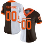 Maglia da football personalizzata arancione-bianca moda marrone divisa