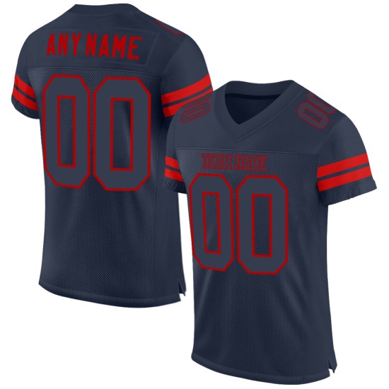 Maglia da calcio autentica blu navy personalizzata blu navy-rossa Maglia da calcio autentica blu navy personalizzata blu navy-rossa