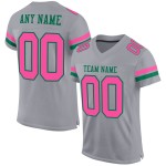 Maglia da football personalizzata in maglia grigia autentica verde rosa - Kelly Maglia da football personalizzata in maglia grigia autentica verde rosa - Kelly