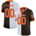 Maglia da football personalizzata arancione-bianca moda marrone divisa