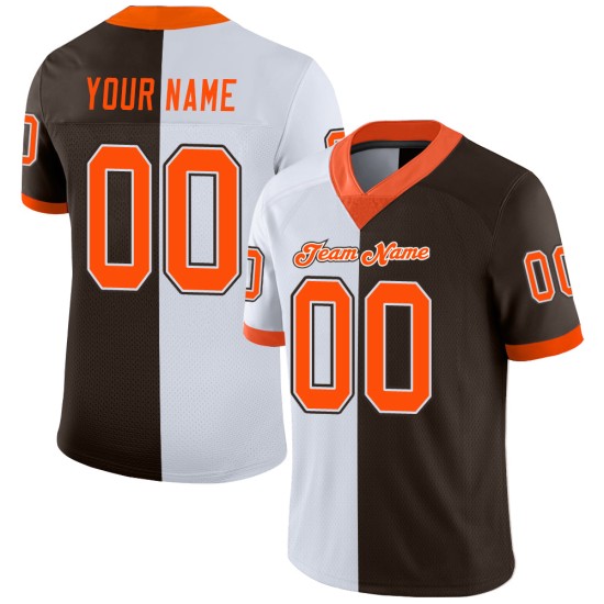 Maglia da football personalizzata arancione-bianca moda marrone divisa