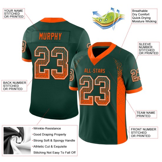 Maglia da football personalizzata Mesh Fashion Drift verde-arancio-bianca Maglia da football personalizzata Mesh Fashion Drift verde-arancio-bianca