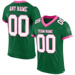 Maglia da football autentica bianca e rosa in mesh personalizzata Kelly Green Maglia da football autentica bianca e rosa in mesh personalizzata Kelly Green