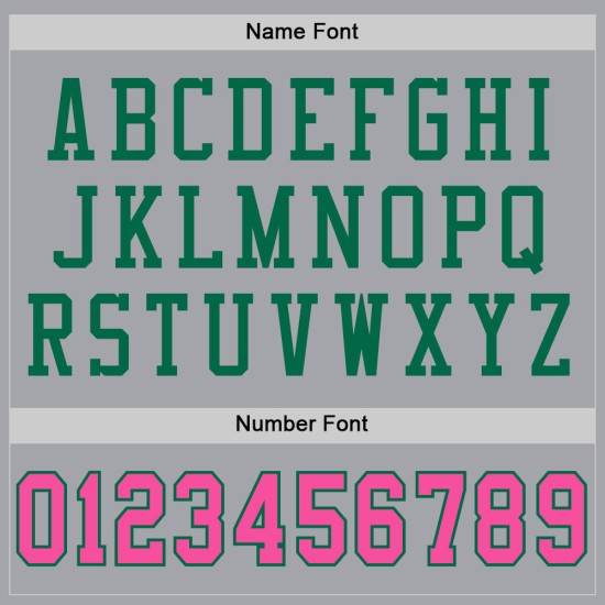 Maglia da football personalizzata in maglia grigia autentica verde rosa - Kelly Maglia da football personalizzata in maglia grigia autentica verde rosa - Kelly